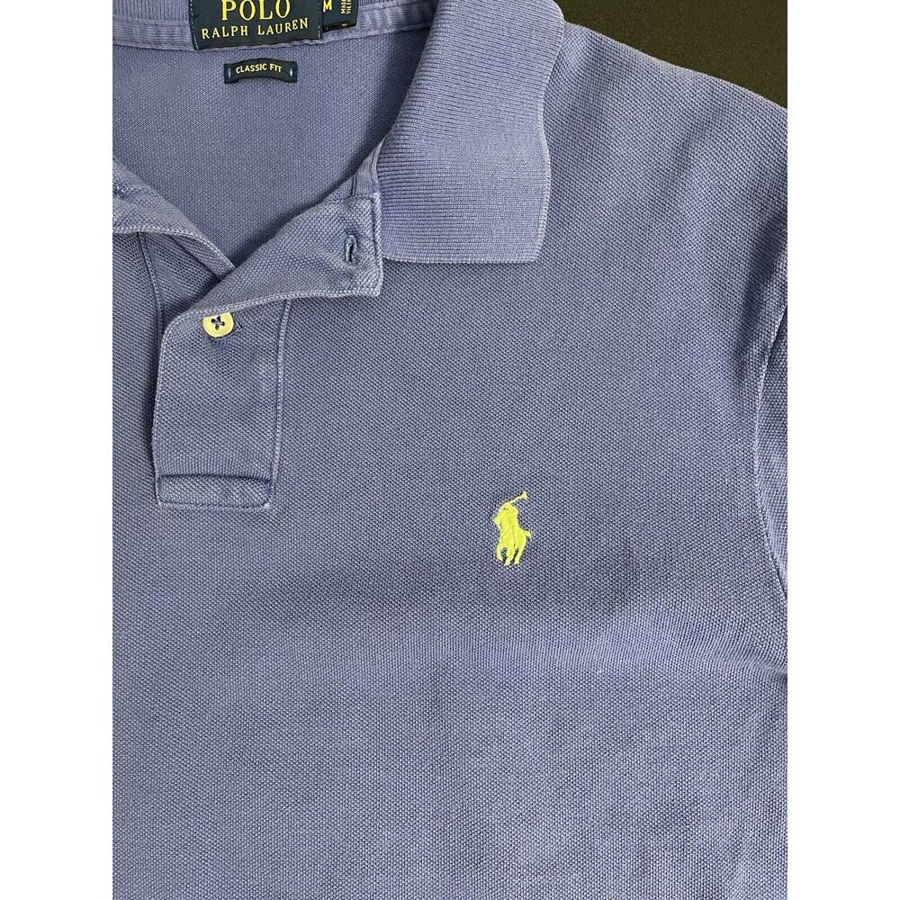 Polo Ralph Lauren Medium Adult Polo Shirt Blue Short Sleeve Casual Preppy Mens - Picture 3 of 9